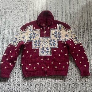 Men’s Handmade Cowichan Sweater Cardigan Size Small/Medim